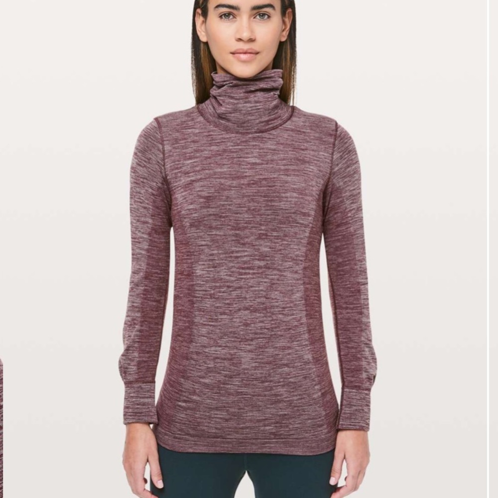 Lululemon Woolly Wonder Turtleneck Wool Long Sleeve Top Dark Adobe 6